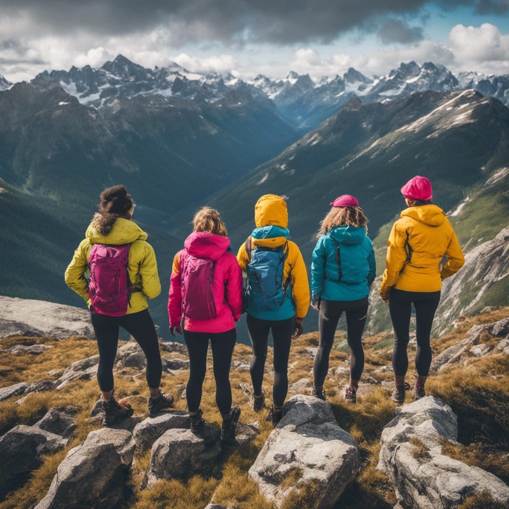 Image of women hiking. Health and wellness photo.