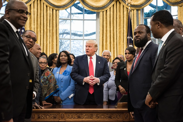 Donald Trump with black leaders.